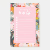 Post-it® Modern Botanical Floral Abstract Art To Do List (Devant)