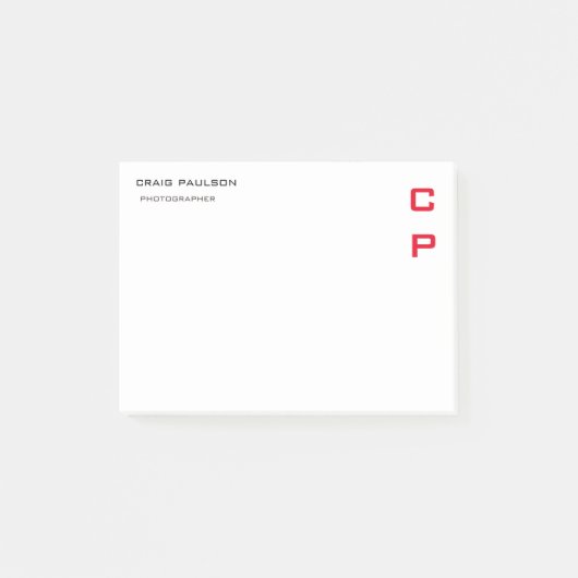 Post-it® Modern Elegant Professional Simple Red White (Devant)
