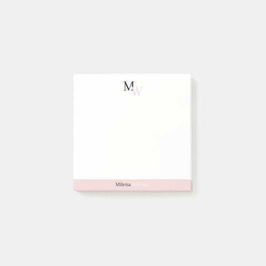 Post-it® Modern Elegant Two Tone Monogram (Devant)