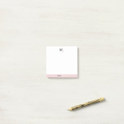 Post-it® Modern Elegant Two Tone Monogram (Sur un bureau)