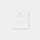 Post-it® Modern Gray Gold Script Monogram (Devant)
