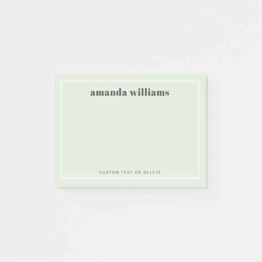 Post-it® Modern light sage green custom name and text (Devant)