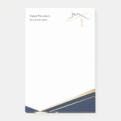 Post-it® Modern Navy Gold Luxury Realtor estate Agent (Devant)