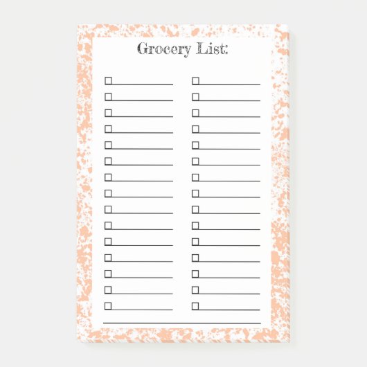 Post-it® Modern Orange Splatter List Notes (Devant)