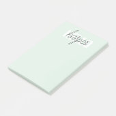 Post-it® Modern Pastel Mint Bonjour Et Vous Nom (Incliné)