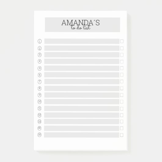 Post-it® Modern personnalisable Grau Weiss Post-it (Devant)