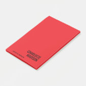 Post-it® Modern Simple Black Red Minimalist Bold Text Name (Incliné)