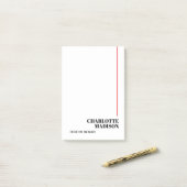 Post-it® Modern Simple Black White Trendy Minimalist Plain  (Sur un bureau)