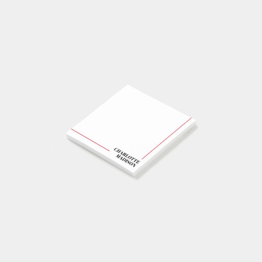 Post-it® Modern Simple Black White Trendy Minimalist Plain  (Incliné)