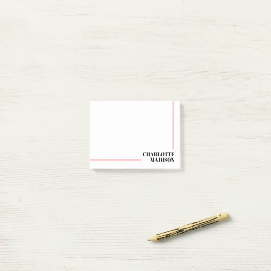 Post-it® Modern Simple Black White Trendy Minimalist Plain  (Sur un bureau)