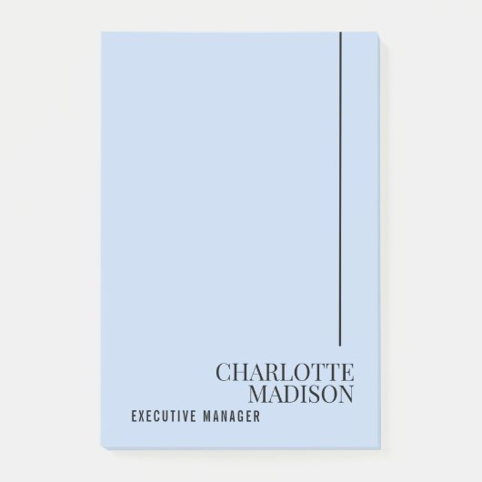 Post-it® Modern Simple Pale Blue Plain Minimalist Own Name (Devant)