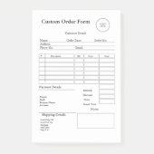 Post-it® Modern Small Business custom order Sales Receipt (Devant)