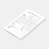 Post-it® Modern Small Business custom order Sales Receipt (Incliné)