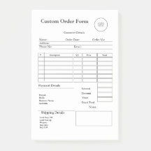 Modern Small Business custom order Sales Receipt
