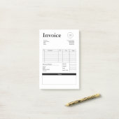 Post-it® Modern Small Business Invoice Sales Receipt (Sur un bureau)