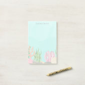 Post-it® Modern Trendy Simple Tropical Sea Girly  (Sur un bureau)