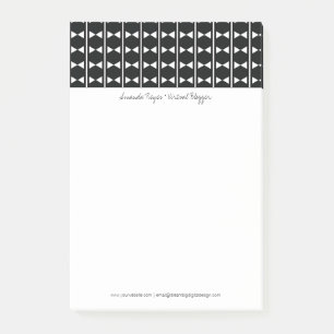 Post-it® Moderne Abstrait Monochrome Diamant Noir et Blanc