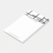 Post-it® Moderne Abstrait Monochrome Noir et Blanc (Incliné)
