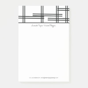 Post-it® Moderne Abstrait Monochrome Noir et Blanc