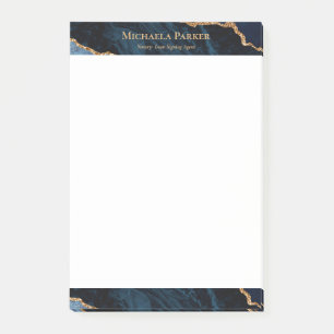 Post-it® Moderne Agate Bleu Nuit Or Géode Entreprise