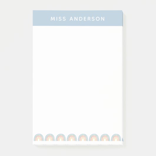 Post-it® Moderne aquarelle arc-en-ciel professeur merci cad (Devant)