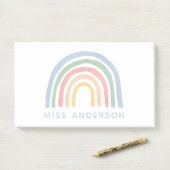 Post-it® Moderne aquarelle arc-en-ciel professeur merci cad (Sur un bureau)
