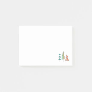 Post-it® moderne arc-en-ciel arbres roses sarcelle simple m