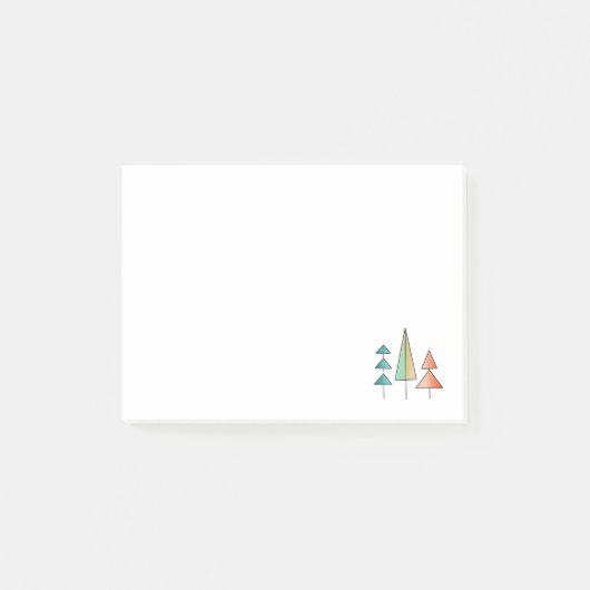 Post-it® moderne arc-en-ciel arbres roses sarcelle simple m (Devant)