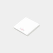 Post-it® Moderne Bleu Pinceau Rose Bleu Script Deux Monogra (Incliné)
