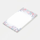 Post-it® Moderne Chic Aquarelle Bleu Hydrangée Florale (Incliné)