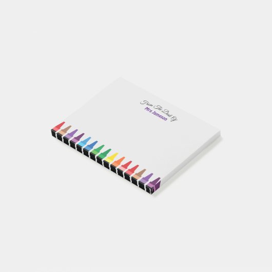Post-it® Moderne chic mignon du bureau de Rainbow Crayon (Incliné)