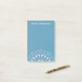 Post-it® Moderne Chic Simple Rose Périwinkle Bleu Personnal (Sur un bureau)