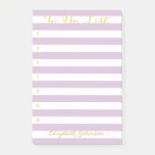 Post-it® Moderne Chic tendance violet rayé Accueil à faire  (Devant)