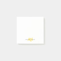 Moderne Cute Bracelet Jaune Script Deux Monogramme