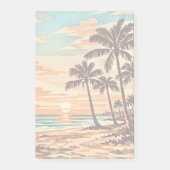 Post-it® moderne de milieu de siècle plage Hawaii coucher d (Devant)