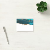 Post-it® Moderne Design Turquoise Agate & Gold Ribbon sur B (Bureau)