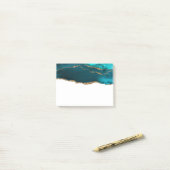 Post-it® Moderne Design Turquoise Agate & Gold Ribbon sur B (Sur un bureau)