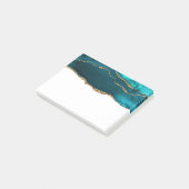 Post-it® Moderne Design Turquoise Agate & Gold Ribbon sur B (Incliné)