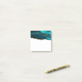 Post-it® Moderne Design Turquoise Agate & Gold Ribbon sur B (Sur un bureau)
