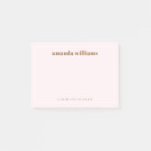 Post-it® Moderne doux rose clair nom personnalisé et texte (Devant)