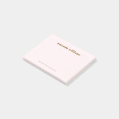 Post-it® Moderne doux rose clair nom personnalisé et texte (Incliné)