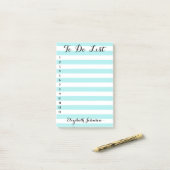 Post-it® Moderne Elegant Chic Trendy Aqua Stried To Do List (Sur un bureau)