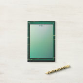 Post-it® Moderne Élégant Chic Vert Et Or (Sur un bureau)