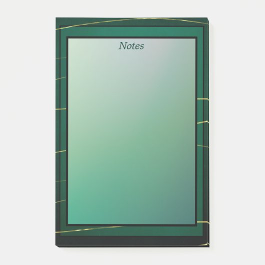 Post-it® Moderne Élégant Chic Vert Et Or (Devant)