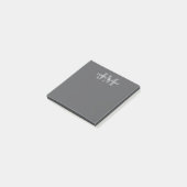 Post-it® Moderne Élégant Gris Foncé Monogramme & Nom (Incliné)
