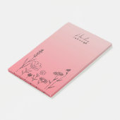 Post-it® Moderne et élégant Boho Fleur sauvage rose floral (Incliné)
