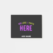 POST-IT® MODERNE ET MODERNE PERSONNALISABLE NOIR VÉRIFIÉ (Devant)