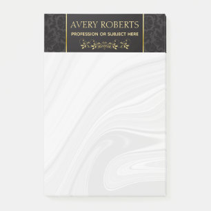Post-it® Moderne Floral Luxe or noir damassé Classy
