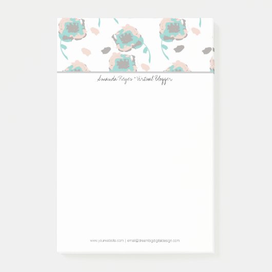 Post-it® Moderne Floral Pastel Rose (Devant)