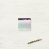 Post-it® Moderne Iridescente violet vert (Sur un bureau)
